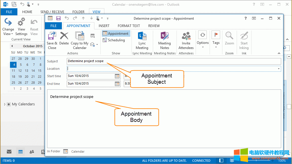 OneNoteֱӸѡеı Outlook Լ