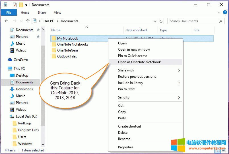 Gem  OneNote 2010, 2013, 2016 汾ָһ - Open as OneNote Notebook