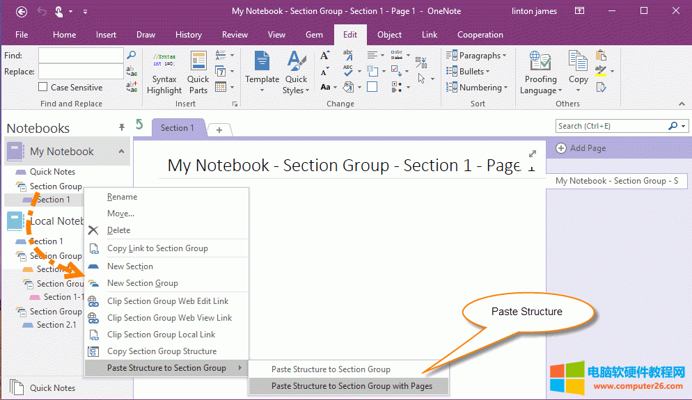 ճṹһ OneNote 飨ҳ棩