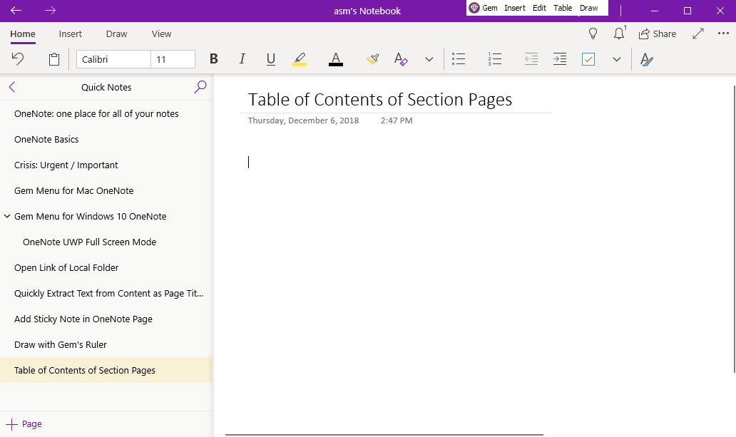 ʹ䱦˵Ϊ OneNote for Windows 10 ķҳĿ¼١