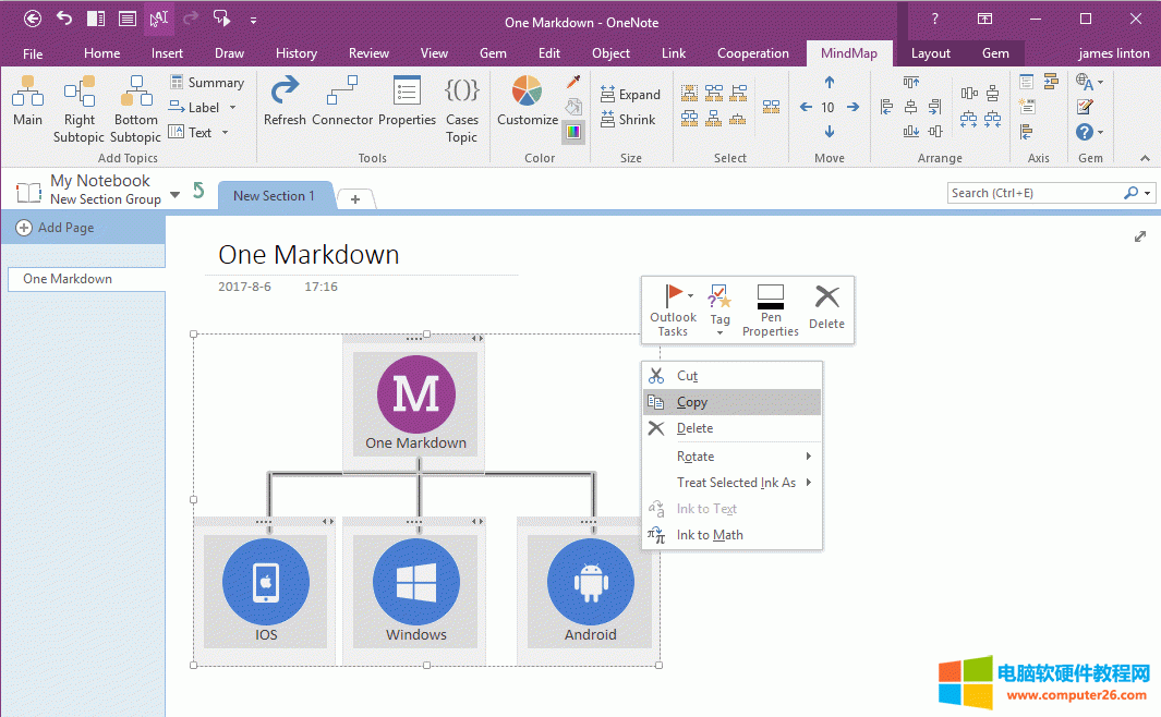  OneNote ѡеͼݣи