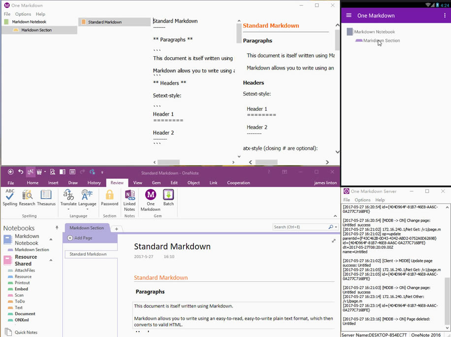 Markdown -> ׿ֻ -> 䱦һ -> OneNote