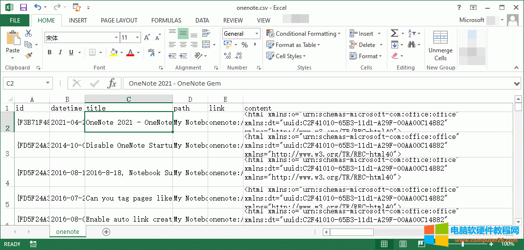  Excel  onenote.csv