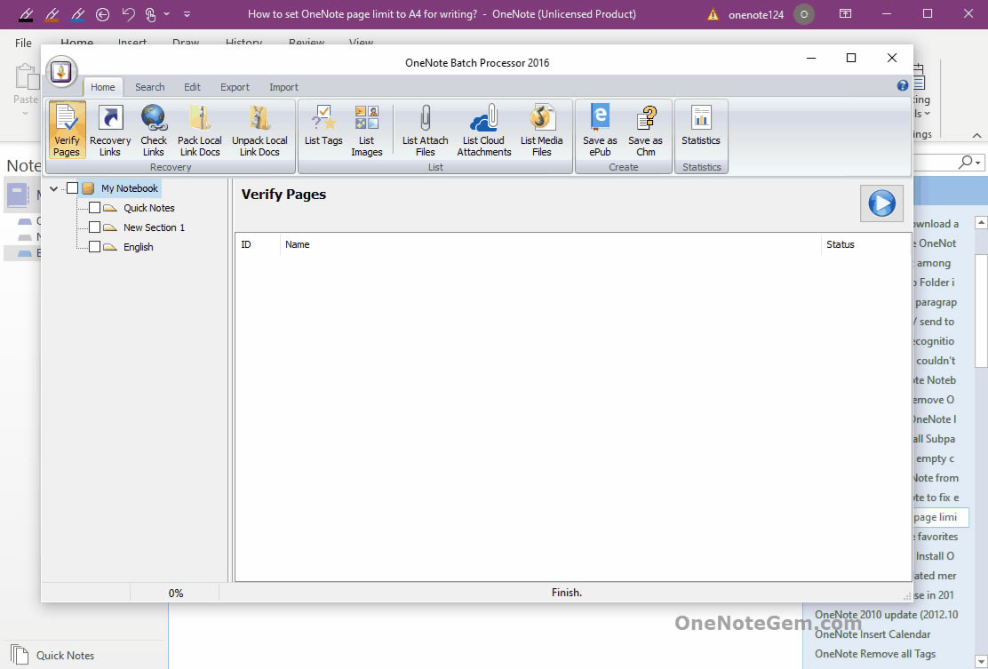 ͨ OneNote Batchʽ OneNote Ķ䡣