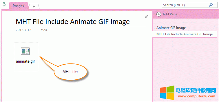 ת GIF Ϊ MHT 浽 OneNote