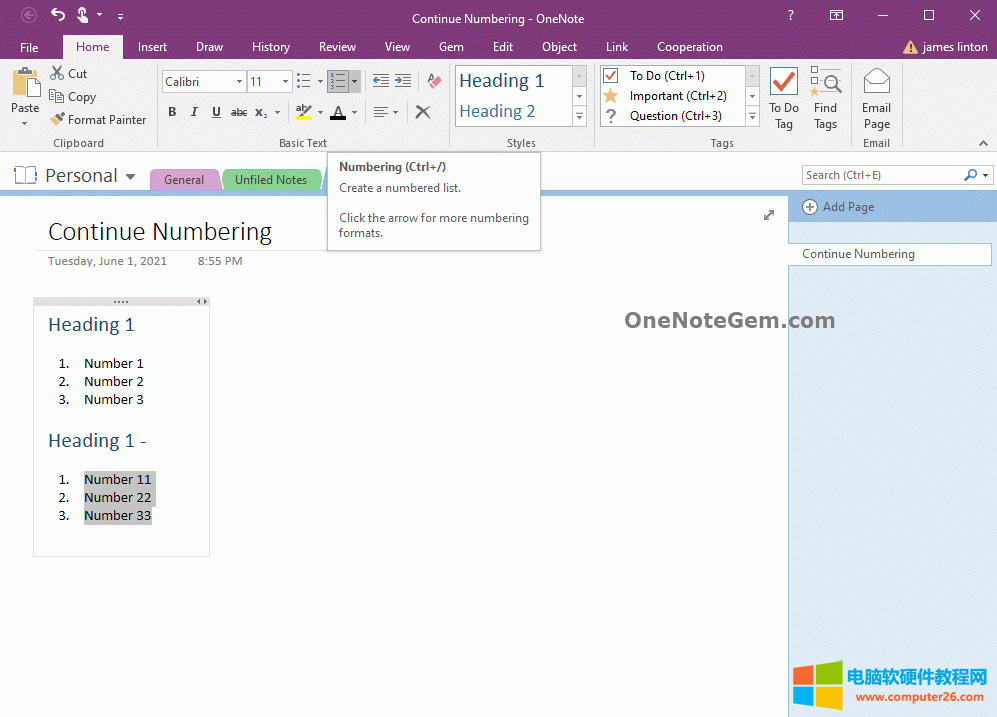 2  OneNote ໥ֱб