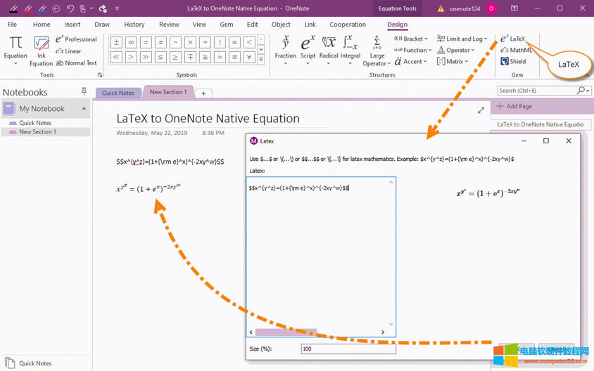 תҳ LaTeX Ϊ OneNote ԭʽ