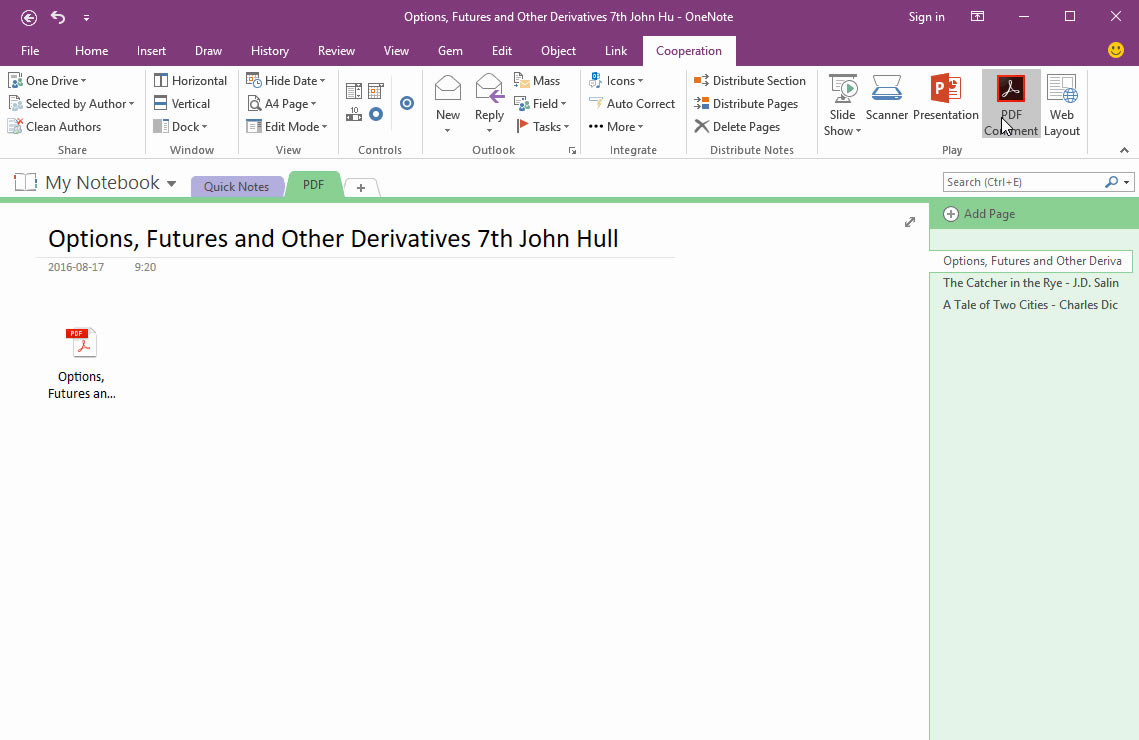 ֱ OneNote 鿴ע PDF 