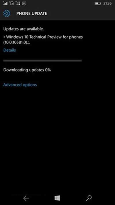 Win10 MobileԤ10581ؿ0%취