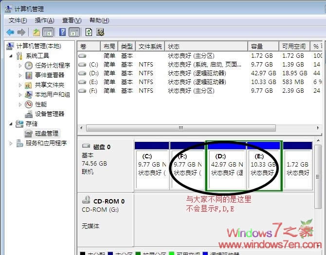 Windows7װD,E,Fȴ̲˵Ĵ