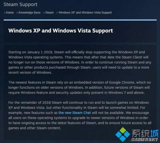 SteamϷƽֹ̨ͣWindows XPWindows Vistaϵͳ֧